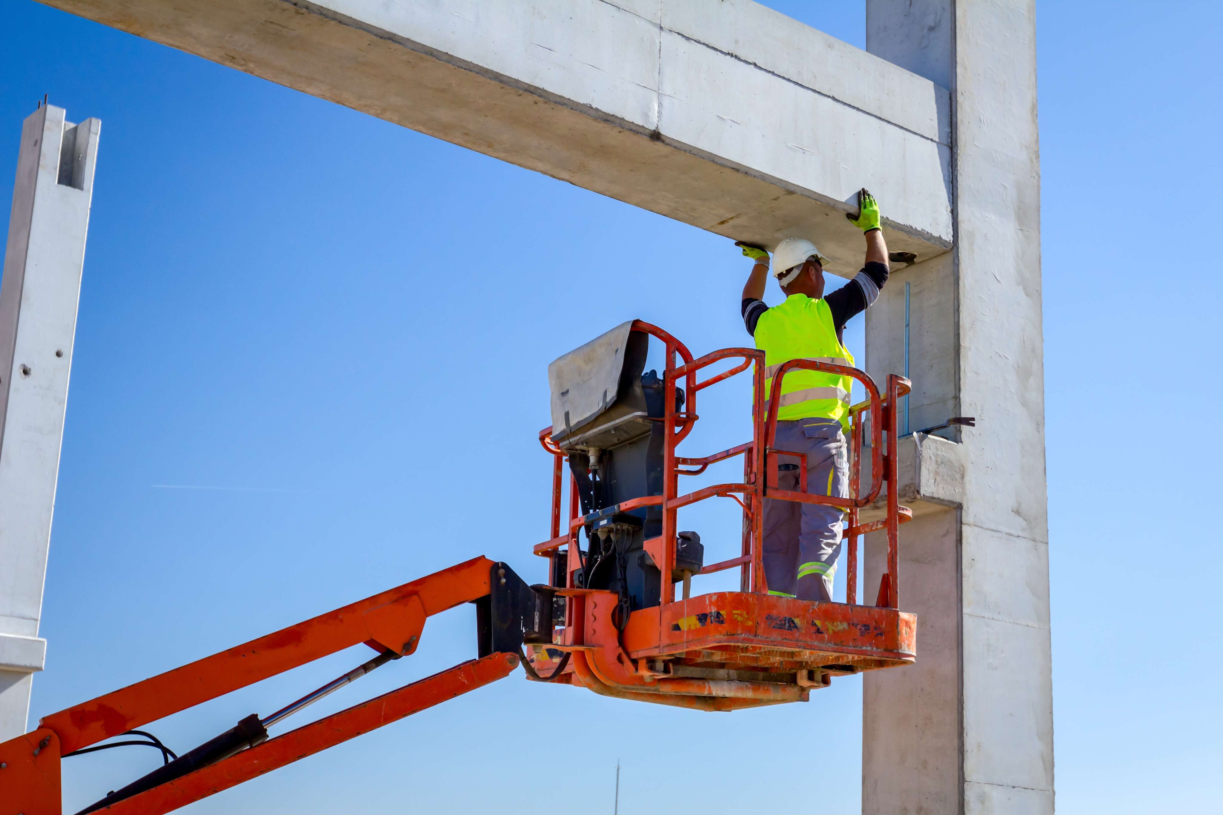 Mobile crane construction site